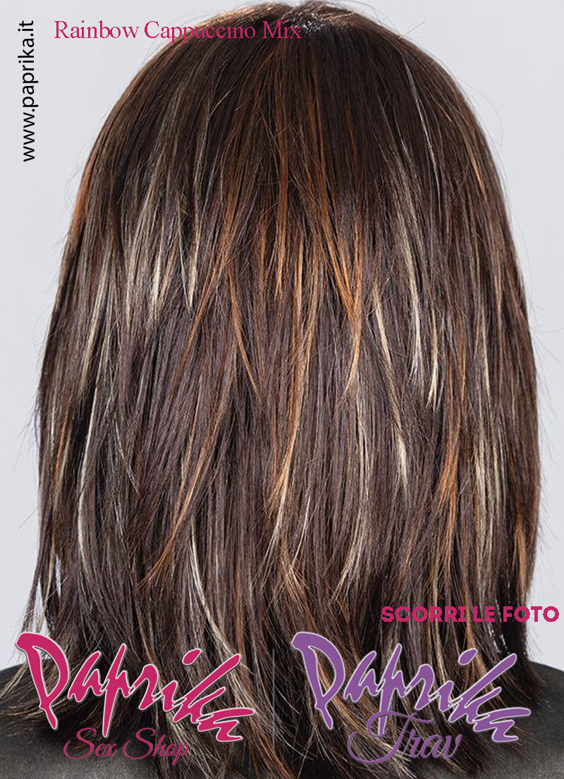 Rainbow Parrucca Lunga Scalata Frangetta Lunga Riga Centrale
