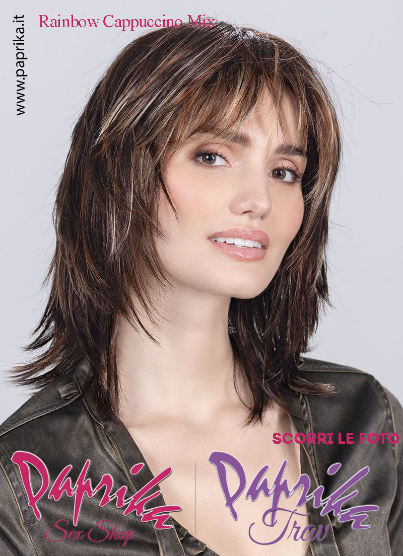 Rainbow Parrucca Lunga Scalata Frangetta Lunga Riga Centrale Ellen Wille