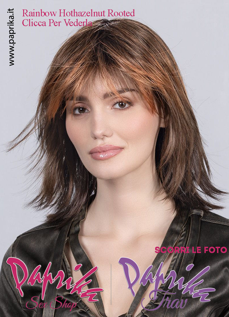 Rainbow Parrucca Lunga Scalata Frangetta Lunga Riga Centrale Ellen Wille