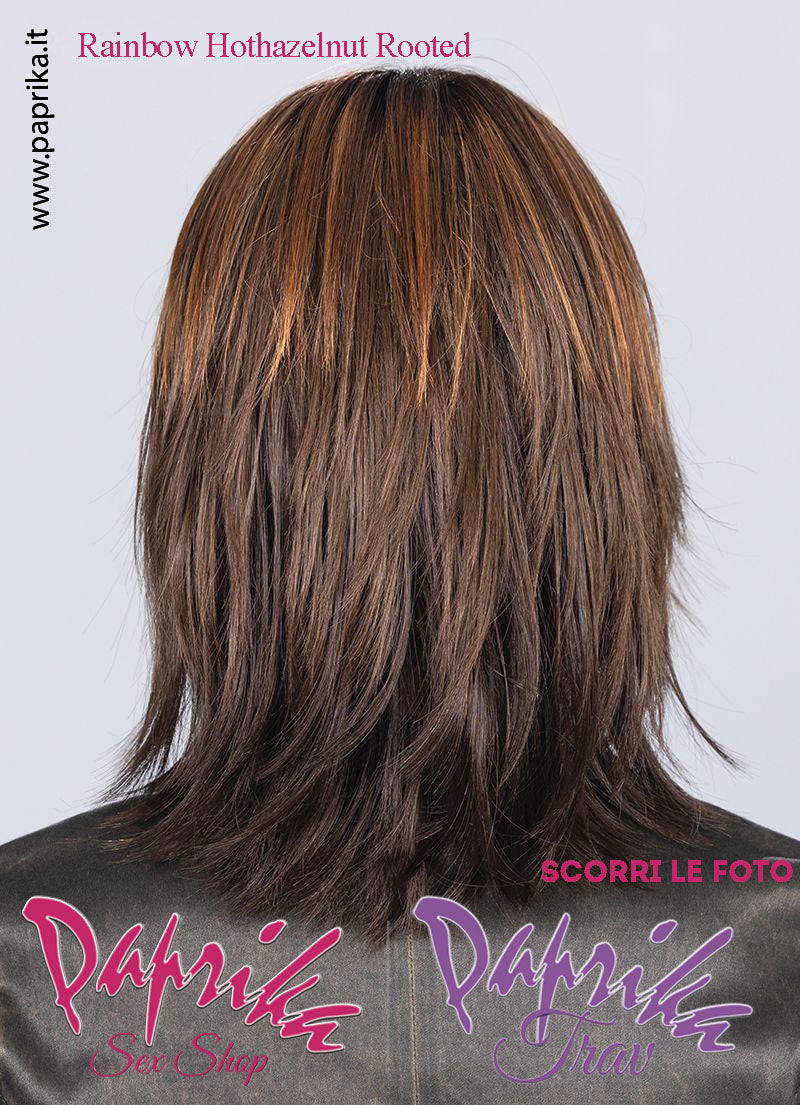 Rainbow Parrucca Lunga Scalata Frangetta Lunga Riga Centrale Ellen Wille