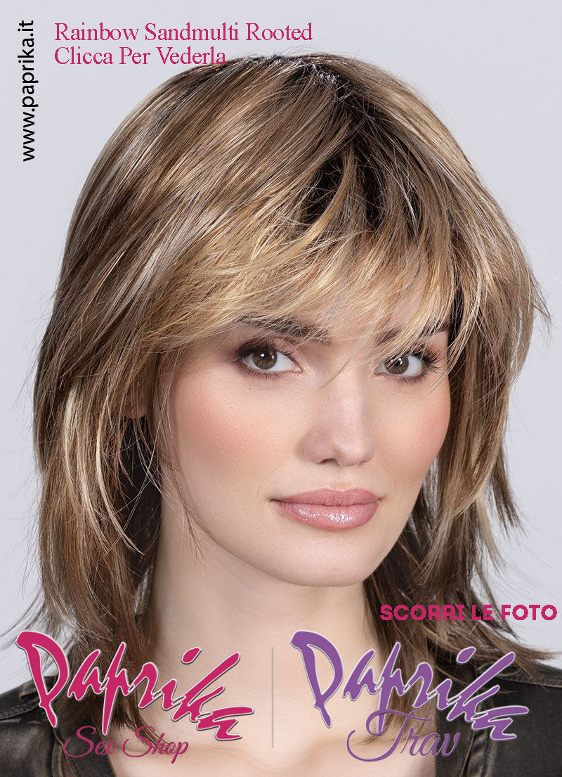 Rainbow Parrucca Lunga Scalata Frangetta Lunga Riga Centrale Ellen Wille