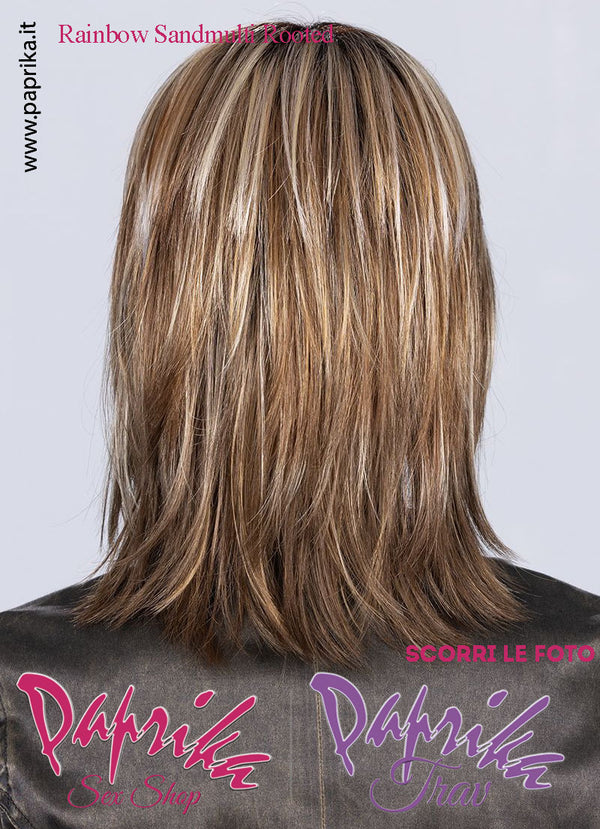 Rainbow Parrucca Lunga Scalata Frangetta Lunga Riga Centrale Ellen Wille