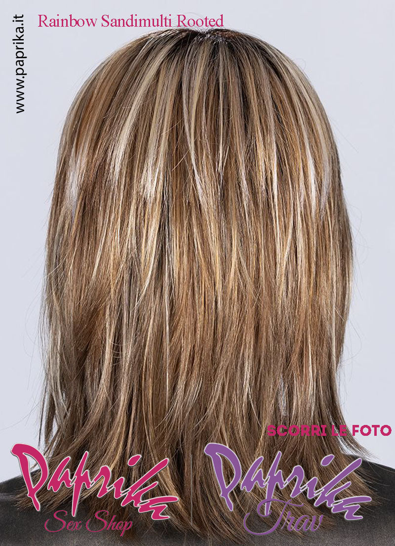 Rainbow Parrucca Lunga Scalata Frangetta Lunga Riga Centrale Ellen Wille