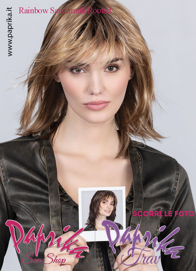 Rainbow Parrucca Lunga Scalata Frangetta Lunga Riga Centrale Ellen Wille