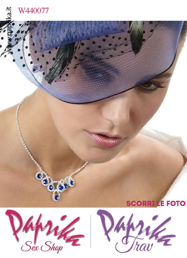 Parure Bigiotteria Collana Girocollo Strass Trasparenti Orecchini Clip Omaggio