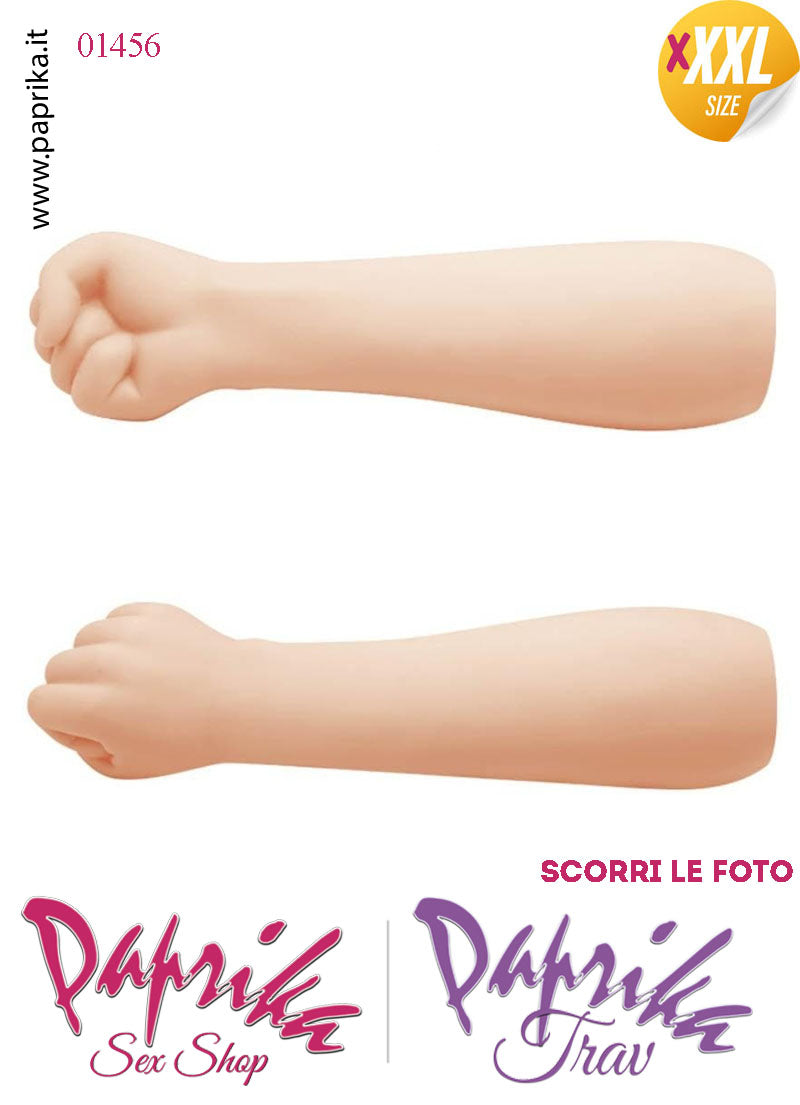 Pugno Mano Fisting XXXL 36 cm Ø 80/100 Unisex Tpr Non Vibrante