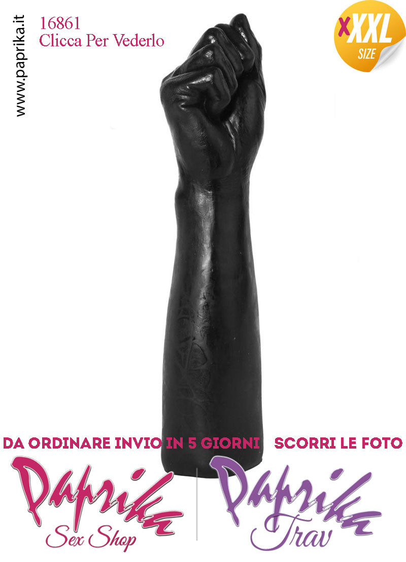 Pugno Chiuso Nero Fisting XXXL 35 cm Ø 70 Unisex Pvc Non Vibrante