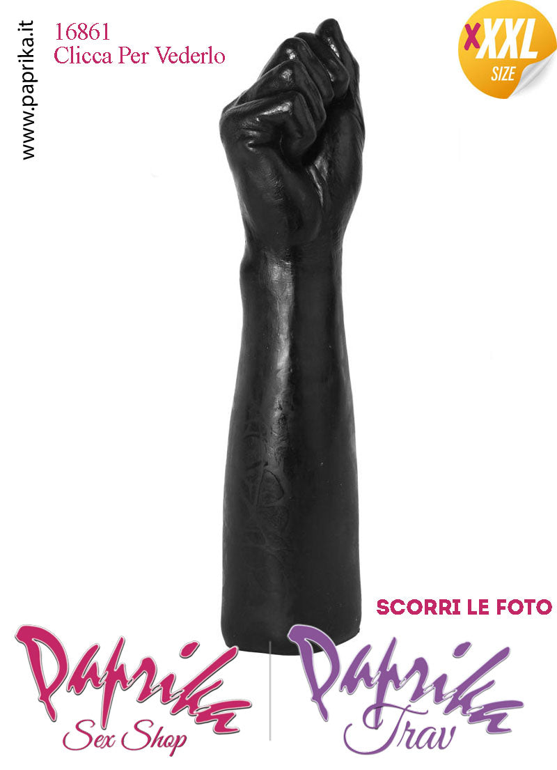Pugno Chiuso Nero Fisting XXXL 35 cm Ø 70 Unisex Pvc Non Vibrante