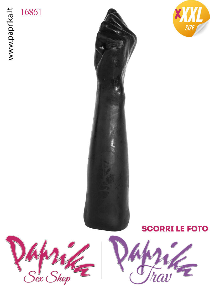 Pugno Chiuso Nero Fisting XXXL 35 cm Ø 70 Unisex Pvc Non Vibrante