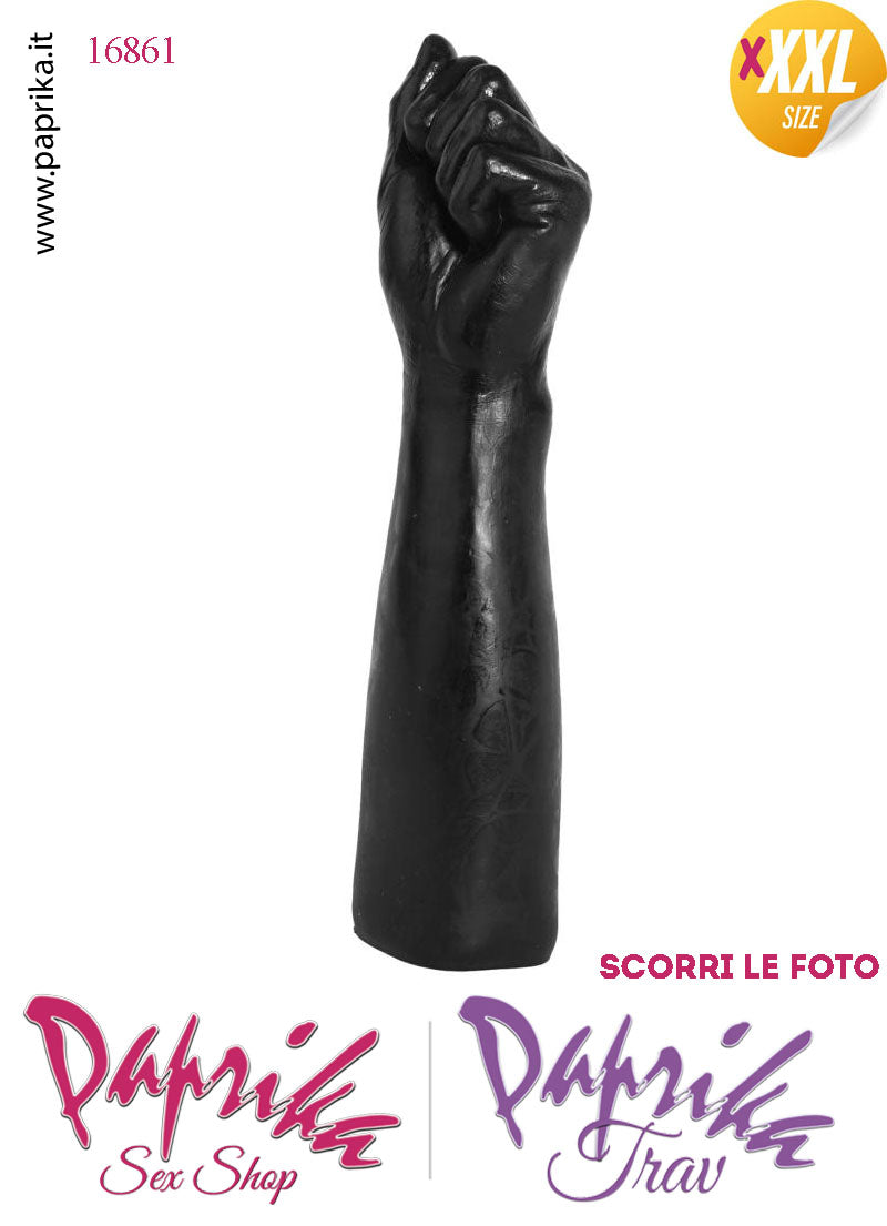 Pugno Chiuso Nero Fisting XXXL 35 cm Ø 70 Unisex Pvc Non Vibrante