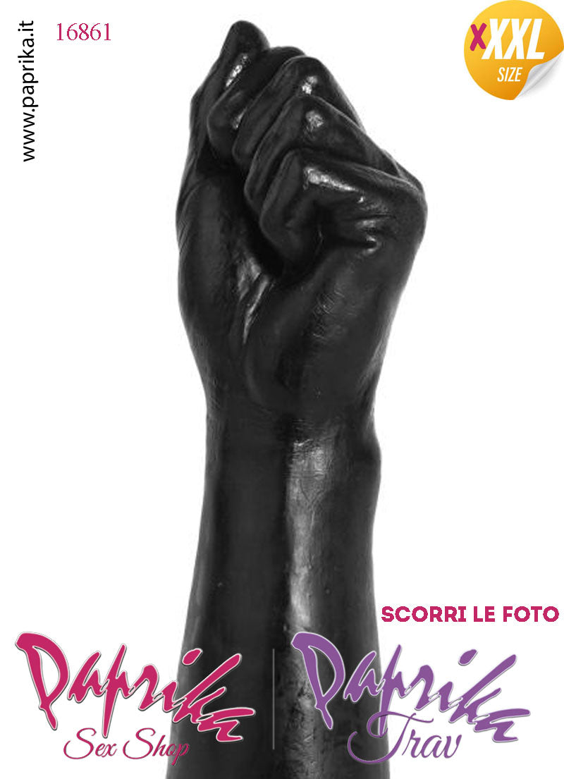 Pugno Chiuso Nero Fisting XXXL 35 cm Ø 70 Unisex Pvc Non Vibrante