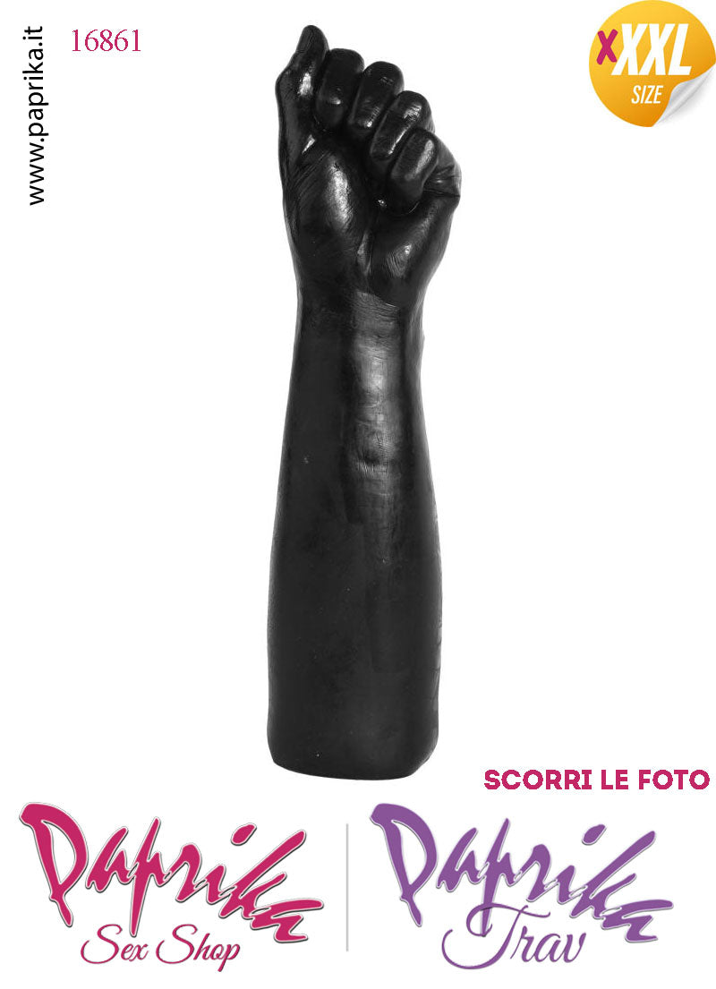 Pugno Chiuso Nero Fisting XXXL 35 cm Ø 70 Unisex Pvc Non Vibrante