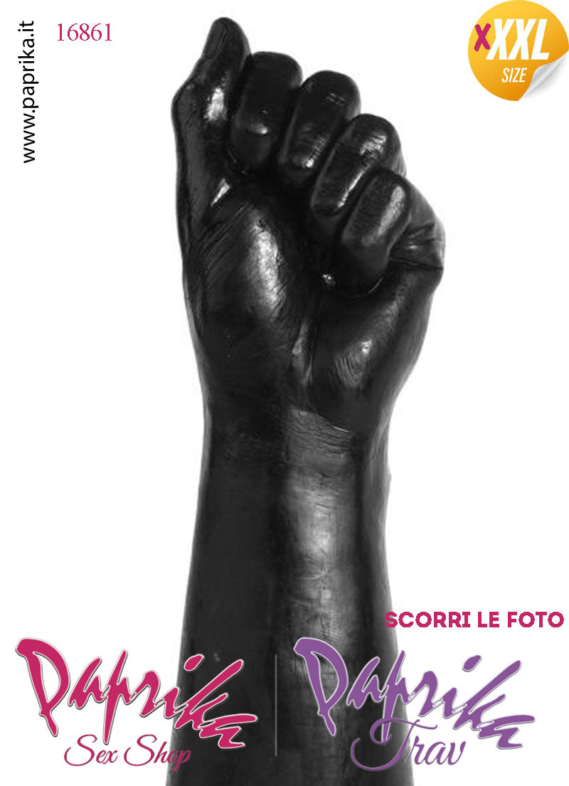Pugno Chiuso Nero Fisting XXXL 35 cm Ø 70 Unisex Pvc Non Vibrante