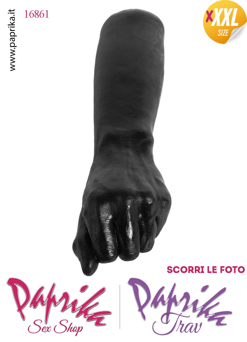 Pugno Chiuso Nero Fisting XXXL 35 cm Ø 70 Unisex Pvc Non Vibrante