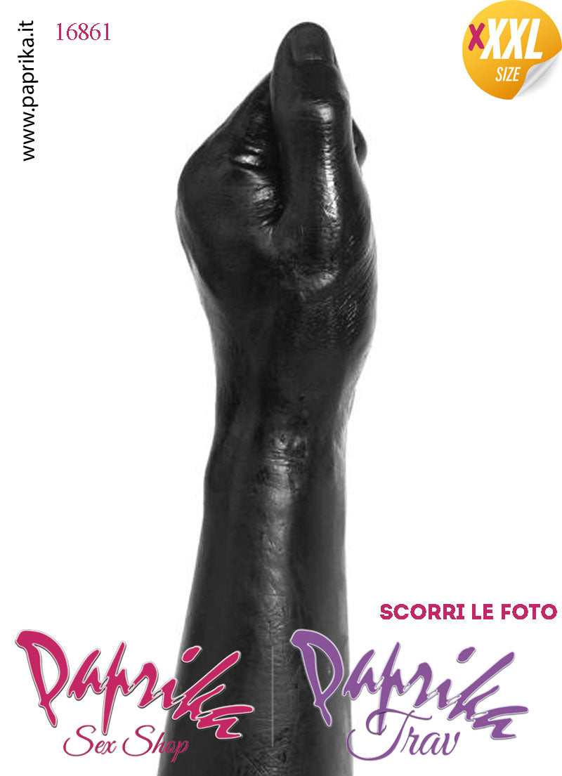 Pugno Chiuso Nero Fisting XXXL 35 cm Ø 70 Unisex Pvc Non Vibrante