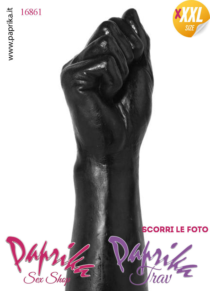 Pugno Chiuso Nero Fisting XXXL 35 cm Ø 70 Unisex Pvc Non Vibrante
