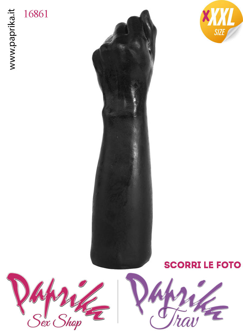 Pugno Chiuso Nero Fisting XXXL 35 cm Ø 70 Unisex Pvc Non Vibrante