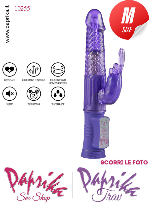 Rabbit Vibratore Clitoride Vagina Rotante Perle 8 Velocità 16/22 cm Ø 34