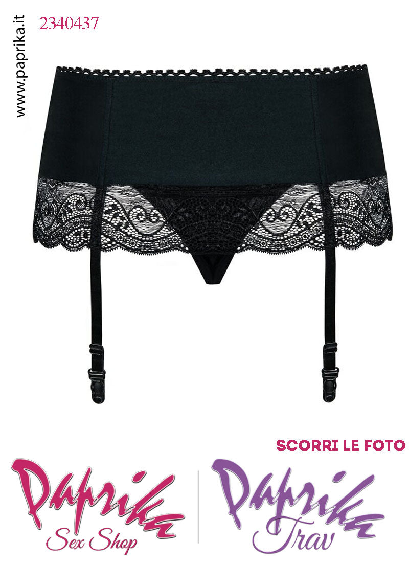 Reggicalze Sexy Alto Pizzo 4 Elastici Chiusura Posteriore Perizoma