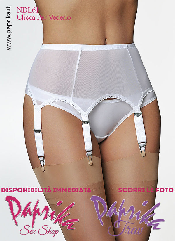 Reggicalze Alto 06 Elastici Anni '50 Tulle Trasparente