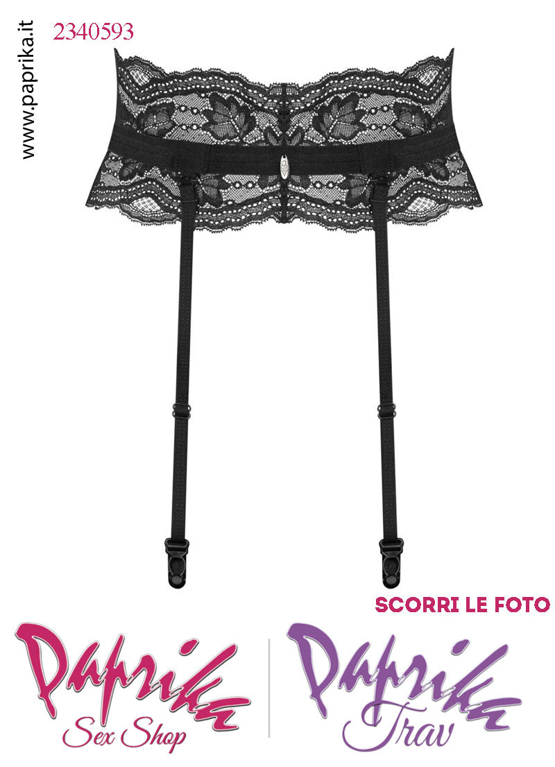 Reggicalze Sexy Basso Pizzo 4 Elastici Chiusura Posteriore Senza Perizoma