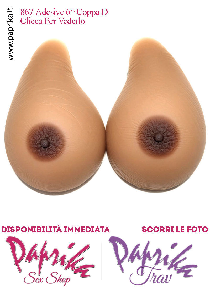 Seni Silicone Adesivi Asimmetrici Capezzolo Scuro 6^ Coppa D