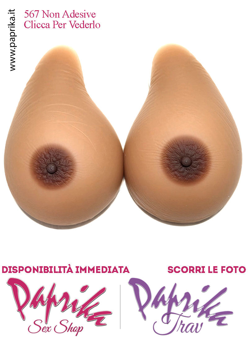 Seni Silicone Non Adesivi Asimmetrici Capezzolo Scuro 6^ Coppa D