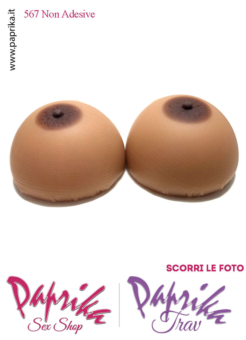 Seni Silicone Non Adesivi Asimmetrici Capezzolo Scuro 6^ Coppa D