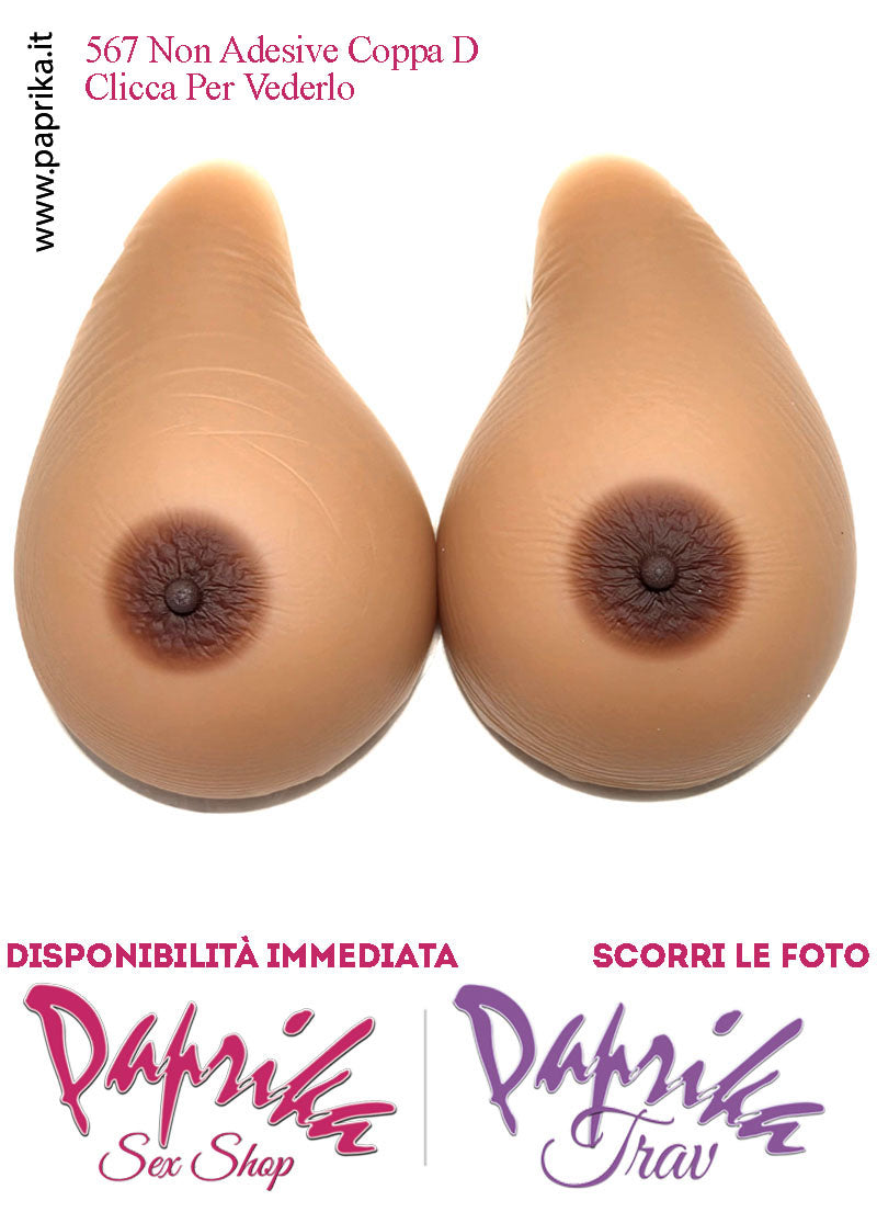 Seni Silicone Non Adesivi Asimmetrici Capezzolo Scuro 6^ Coppa D