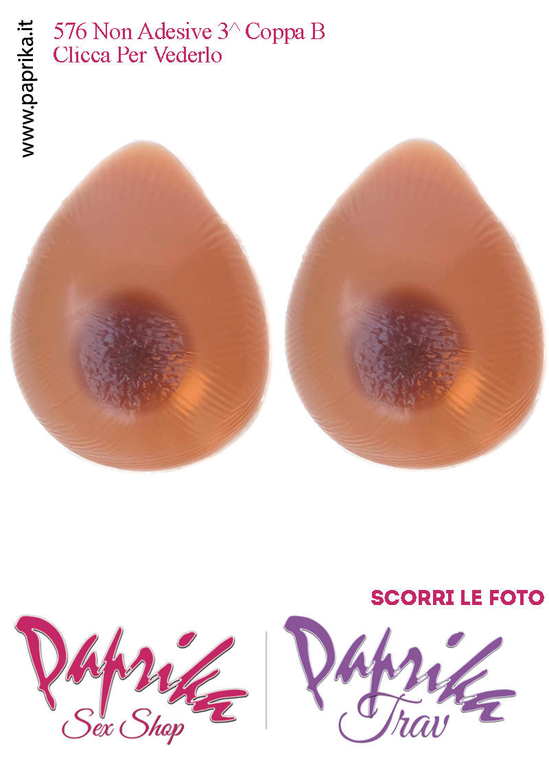 Seni Silicone Non Adesivi Capezzolo Largo Scuro Incorporato 3^ Coppa B