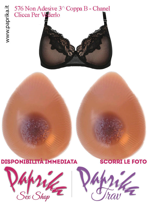Set Seni Silicone Medi Non Adesivi Goccia Capezzolo Scuro 3^ Coppa B Reggiseno Pizzo