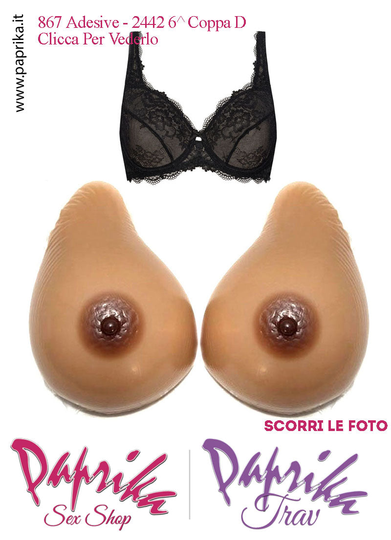 Set Seni Silicone Adesivi Asimmetrici Capezzolo Scuro 6^ Coppa D Reggiseno Pizzo