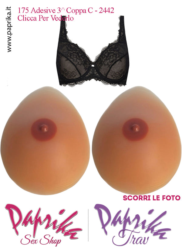 Set Seni Silicone Adesivi Goccia Capezzolo Scuro 3^ Coppa C Reggiseno Pizzo