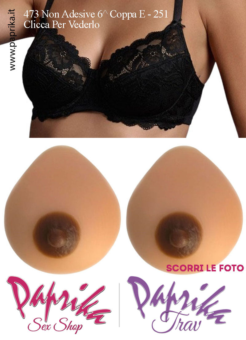 Set Seni Silicone Non Adesivi Capezzolo Scuro 6^ Coppa E Reggiseno Pizzo