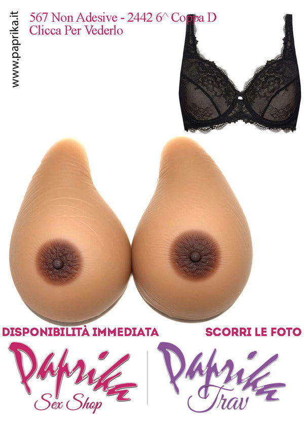 Set Seni Silicone Non Adesivi Asimmetrici Capezzolo Scuro 6^ Coppa D Reggiseno Pizzo