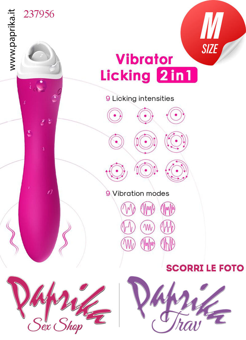 Stimolatore Lingua Vibratore Punto G Stimolatore 9+9 Velocità Silicone 19 cm Ø 36