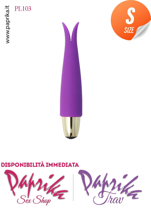 Vibratore Stimolatore Clitorideo 2 Punte Morbide 10 Velocità 11 cm Ø 26 Silicone