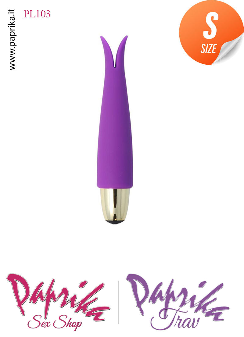 Vibratore Stimolatore Clitorideo 2 Punte Morbide 10 Velocità 11 cm Ø 26 Silicone