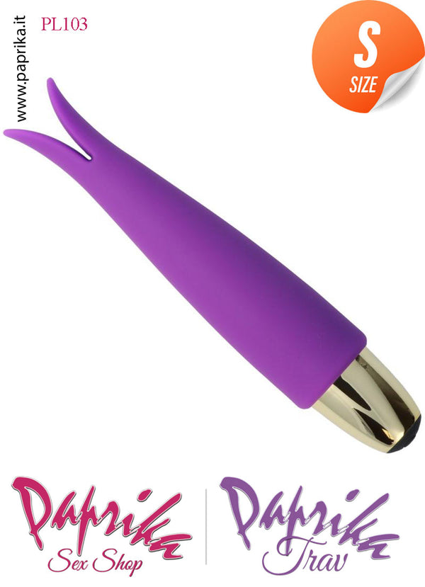 Vibratore Stimolatore Clitorideo 2 Punte Morbide 10 Velocità 11 cm Ø 26 Silicone