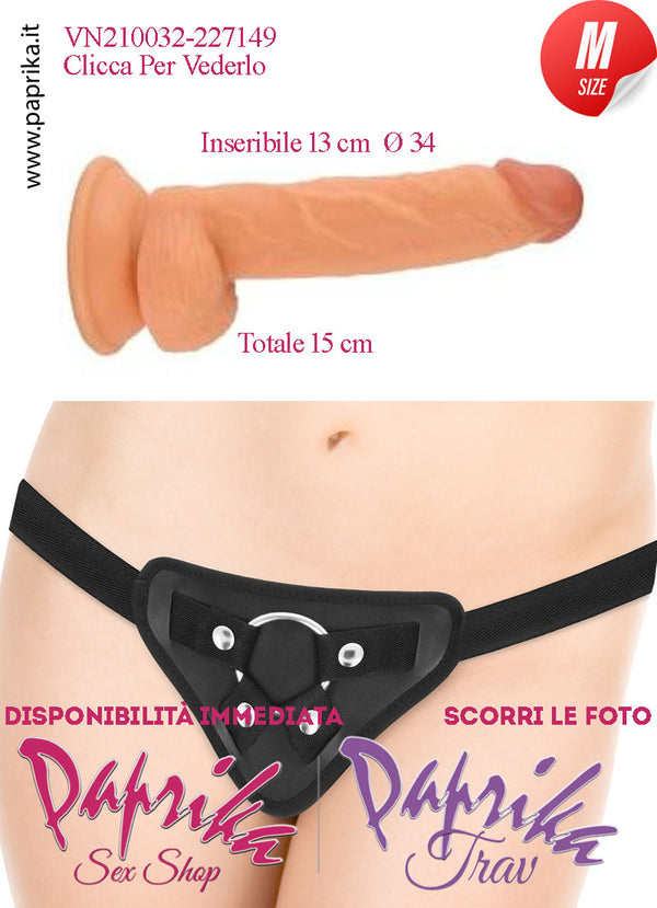 Strap-On Fallo Medium Non Vibrante 13/15 cm Ø 34 Mutanda Anelli