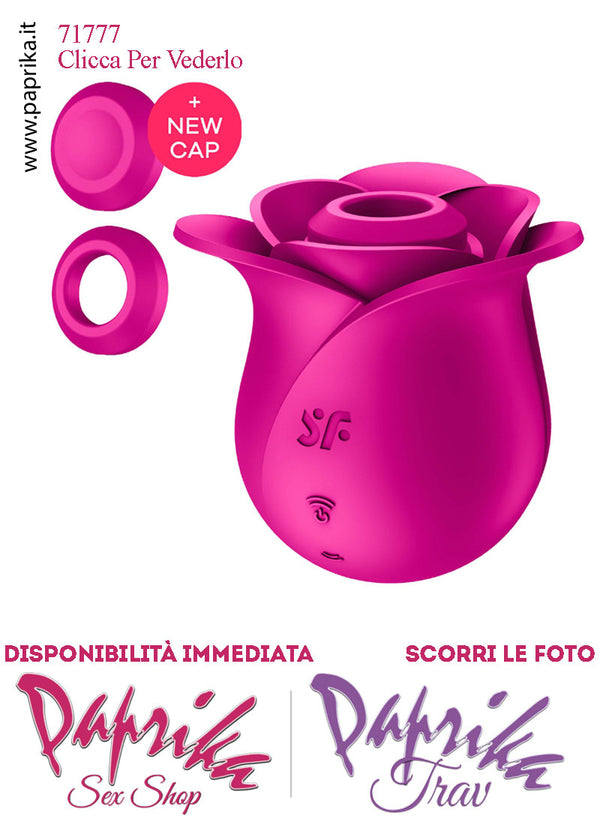Succhia Clitoride Rosa Petali Larghi Testina Aperta e Testina Chiusa Silicone