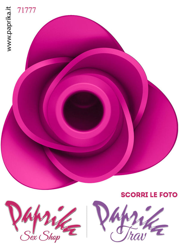 Succhia Clitoride Rosa Petali Larghi Testina Aperta e Testina Chiusa Silicone