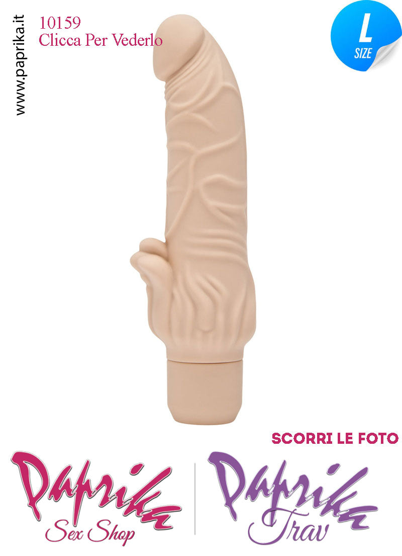 Vibratore Silicone Vellutato Venature Velocità Regolabili 12/18 Ø 45 Pile