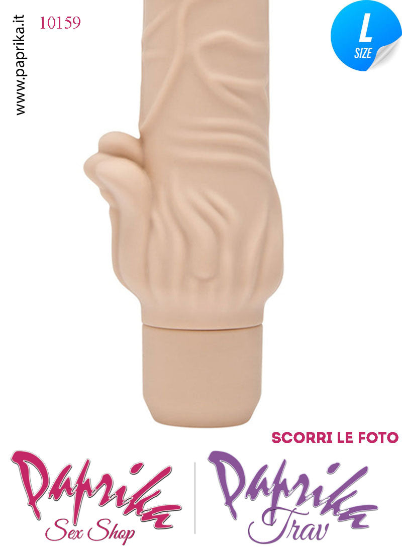 Vibratore Silicone Vellutato Venature Velocità Regolabili 12/18 Ø 45 Pile