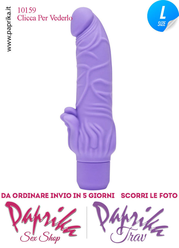 Vibratore Silicone Vellutato Viola Venature Velocità Regolabili 12/18 Ø 45 Pile