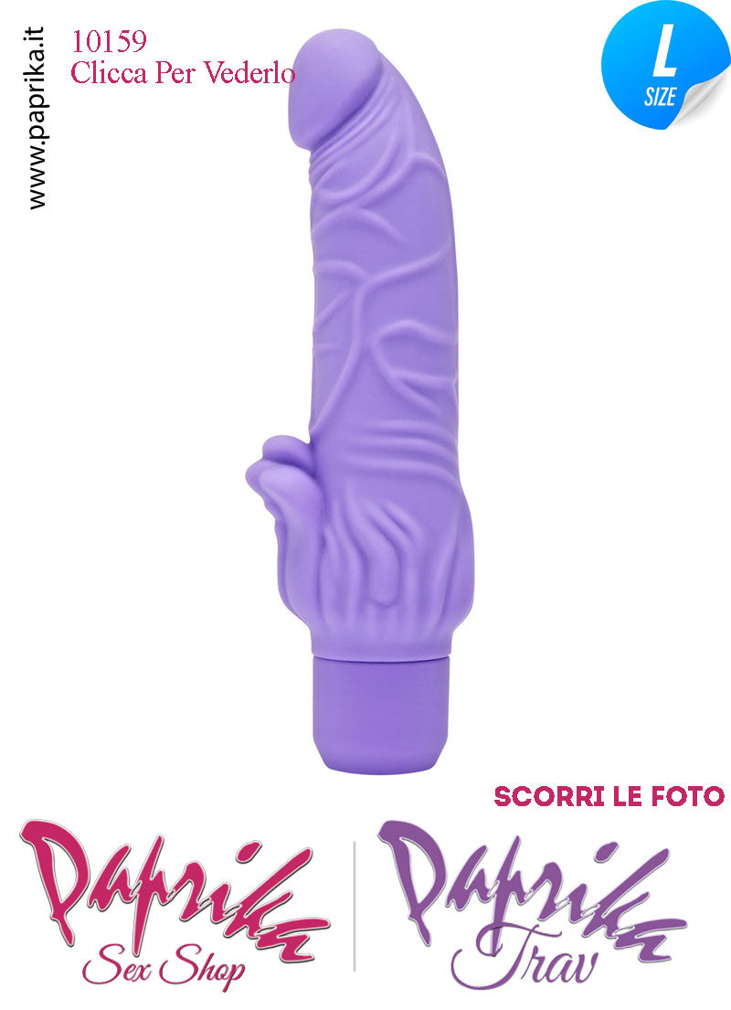 Vibratore Silicone Vellutato Viola Venature Velocità Regolabili 12/18 Ø 45 Pile