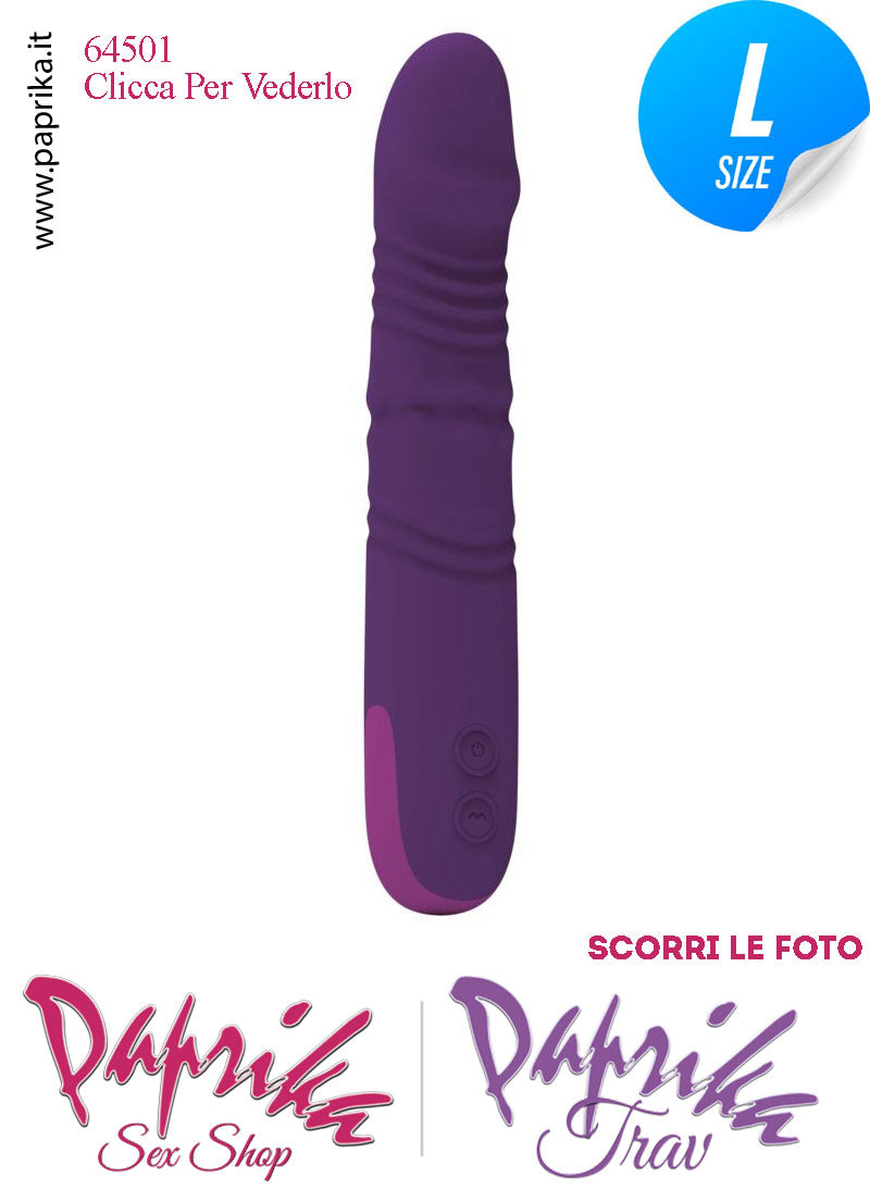 Vibratore & Su e Giù Escursione 2.5 cm Silicone Perle Rotanti 22 cm Ø 37