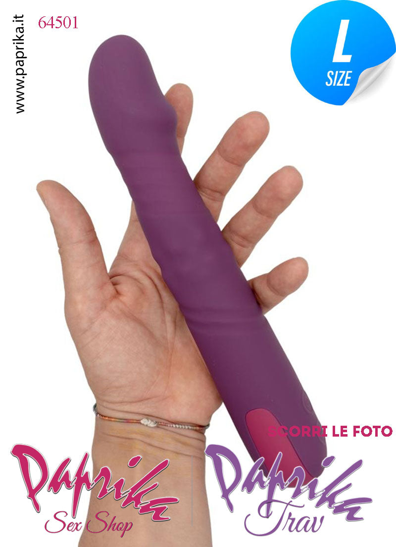 Vibratore & Su e Giù Escursione 2.5 cm Silicone Perle Rotanti 22 cm Ø 37