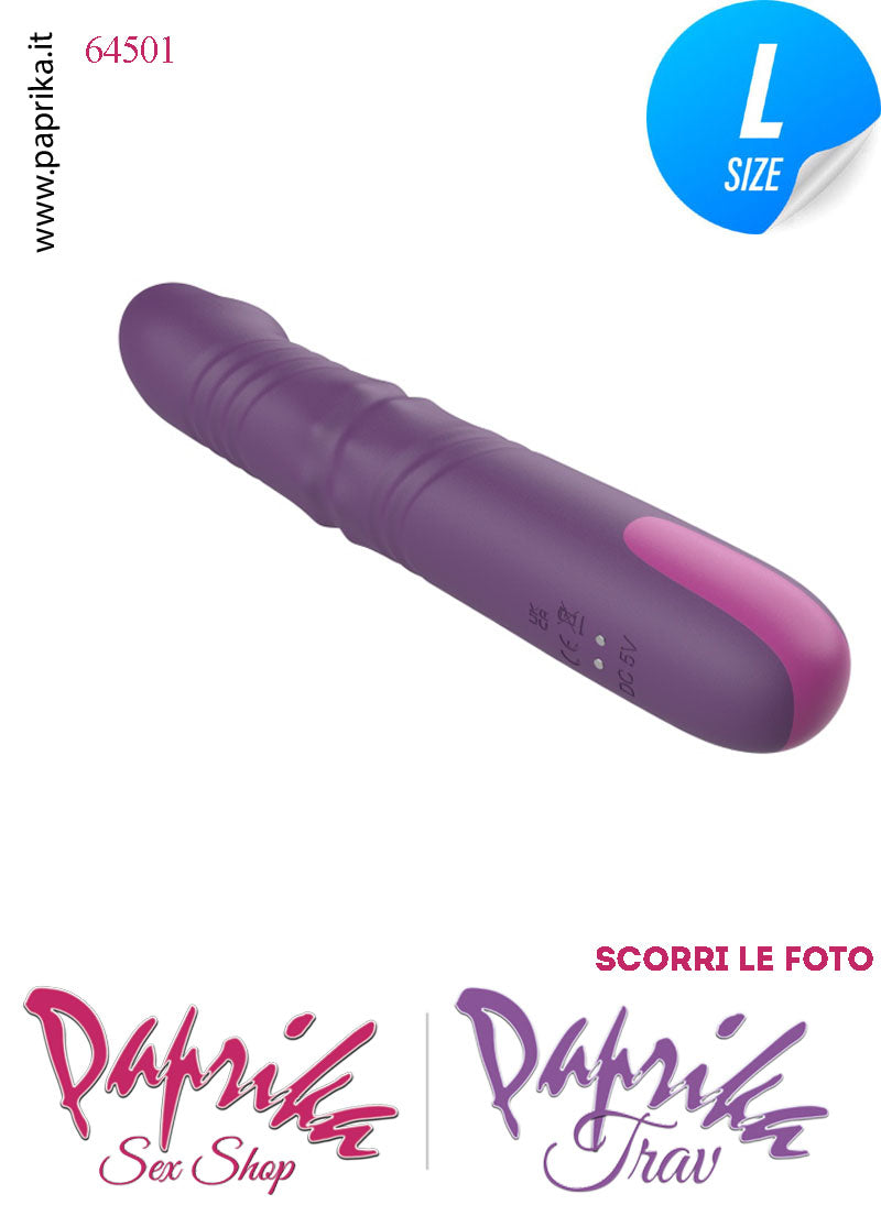 Vibratore & Su e Giù Escursione 2.5 cm Silicone Perle Rotanti 22 cm Ø 37