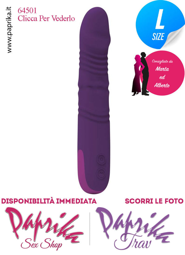 Vibratore & Su e Giù Escursione 2.5 cm Silicone Perle Rotanti 22 cm Ø 37